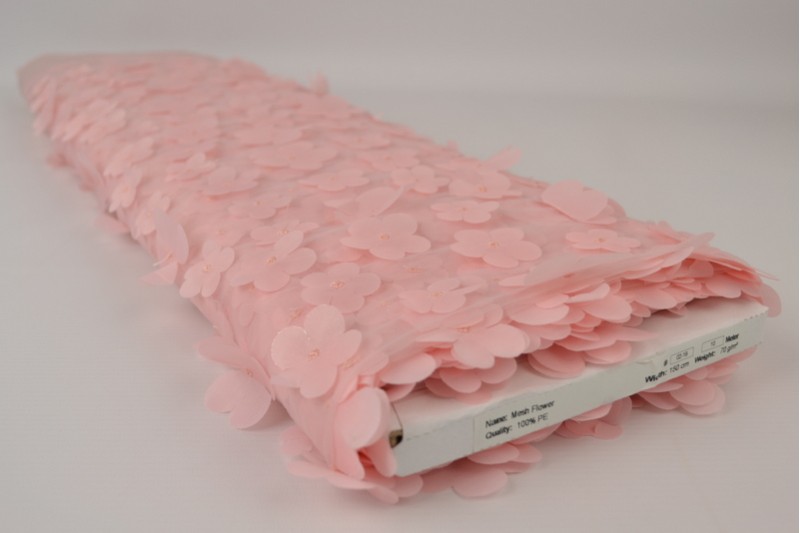 Mesh flower oud roze, rol