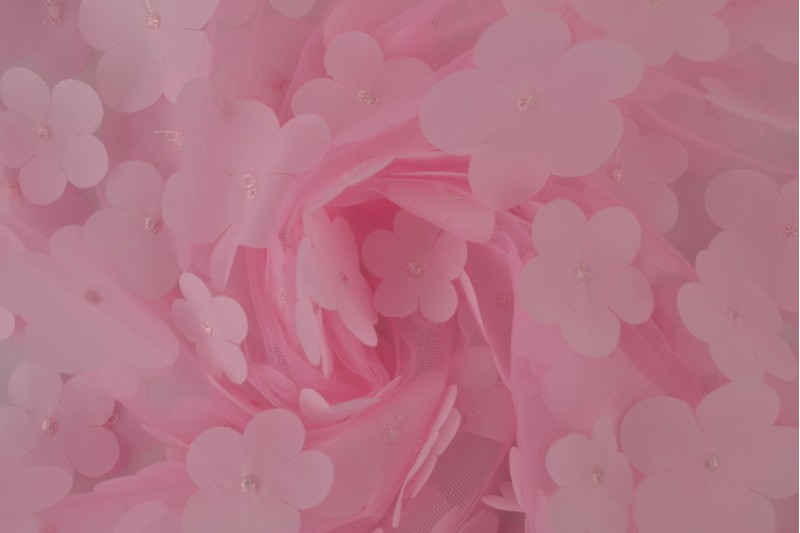 Mesh flower roze