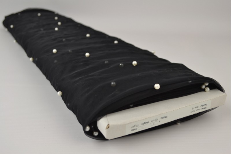 Mesh pearls zwart, rol