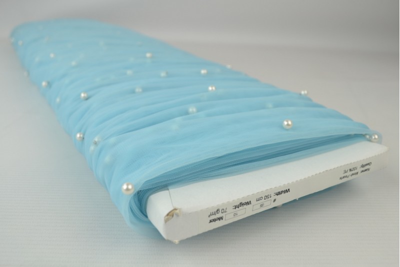 Mesh pearls blauw