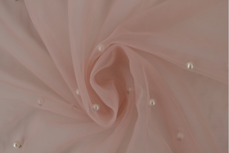 Mesh pearls oud roze, rol