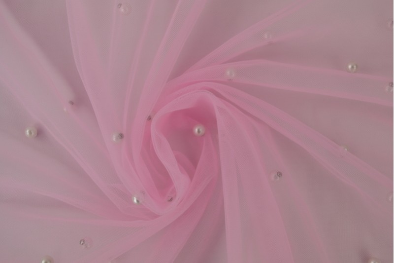 Mesh pearls roze, rol