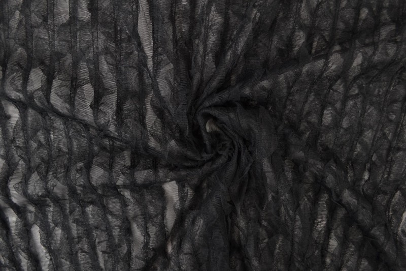 Mesh waves zwart, stofdetail