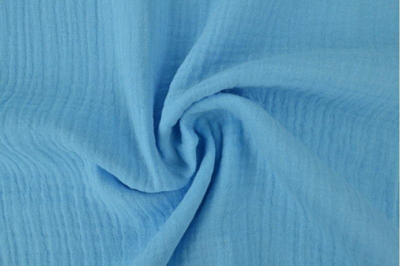Mousseline (hydrofiel) aqua blauw