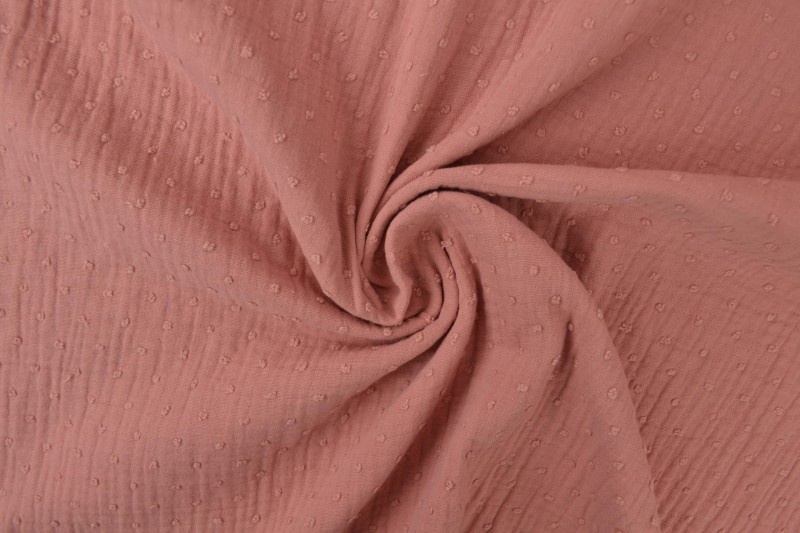 Mousseline dobby donker oud roze