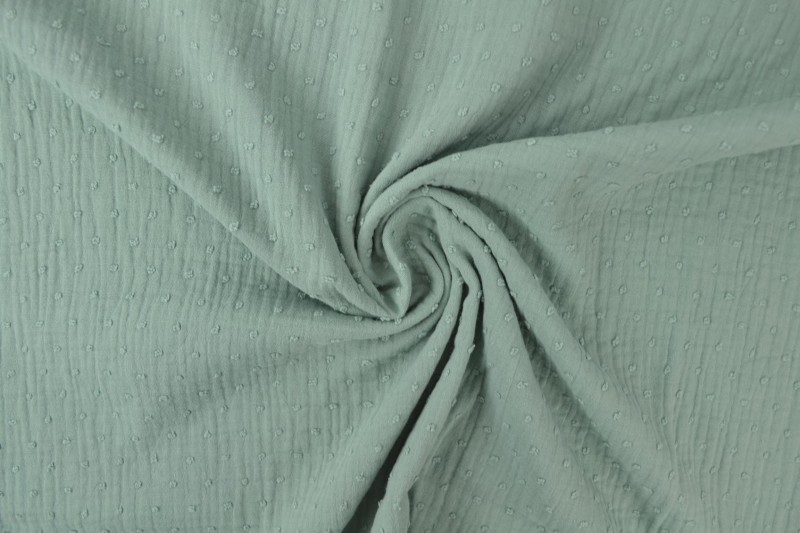 Mousseline dobby oud groen