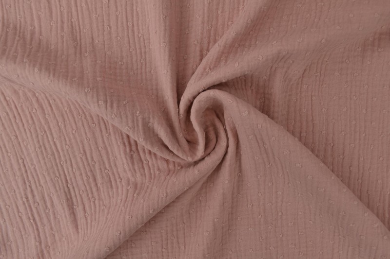Mousseline dobby oud roze