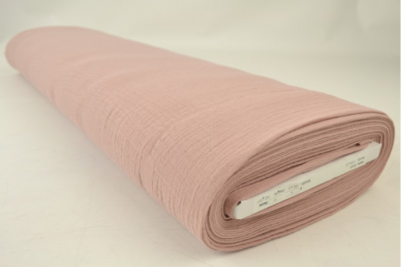 Mousseline (hydrofiel) dusky roze, rol