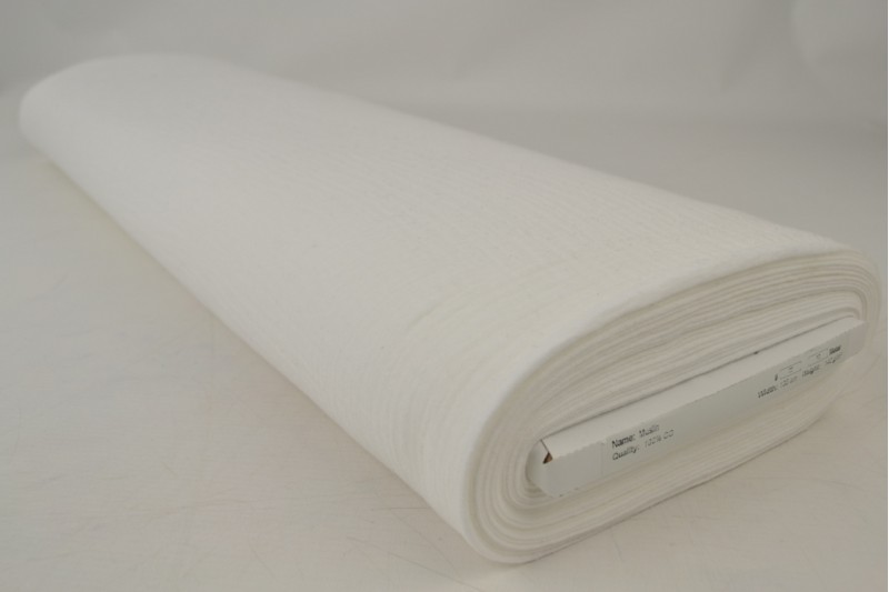 Mousseline (hydrofiel) off white, rolweergave