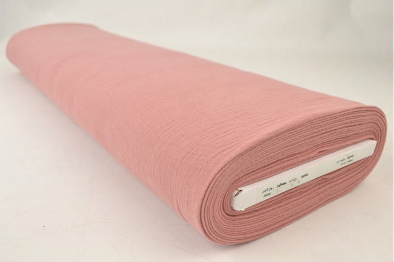 Mousseline (hydrofiel) oud roze, rol