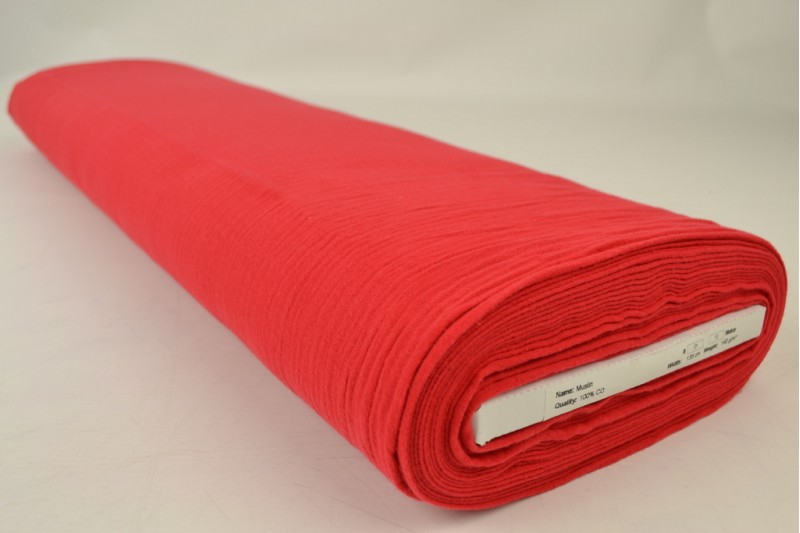 Mousseline (hydrofiel) rood, rolweergave
