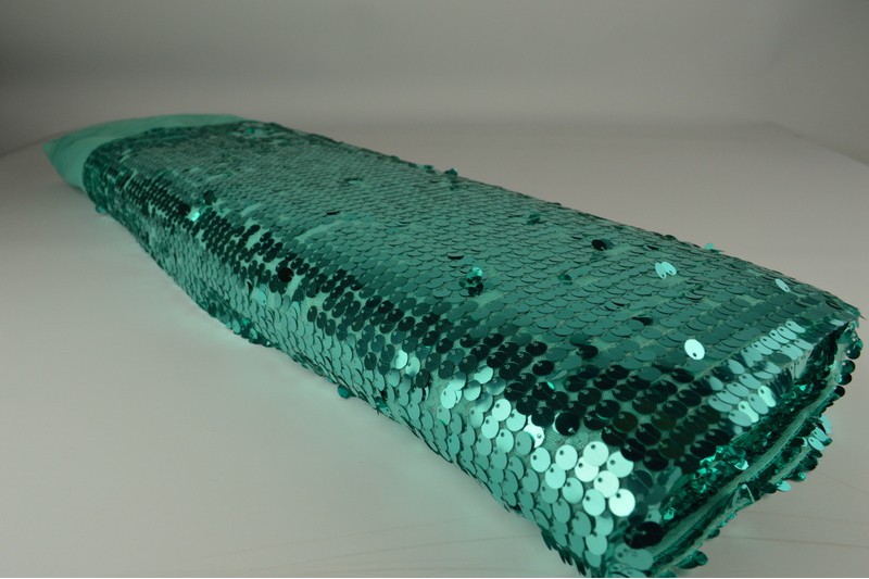 Pailletten XL aqua blauw, rolweergave