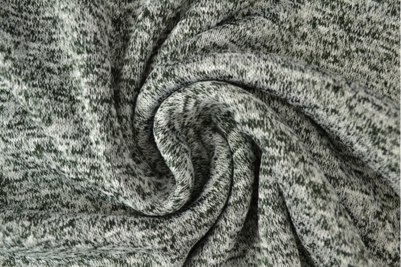 Sweaterstof gebreid donker groen melange
