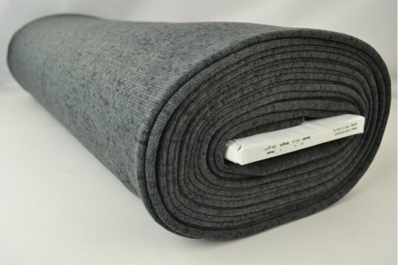 Sweaterstof gebreid donkergrijs melange, rol