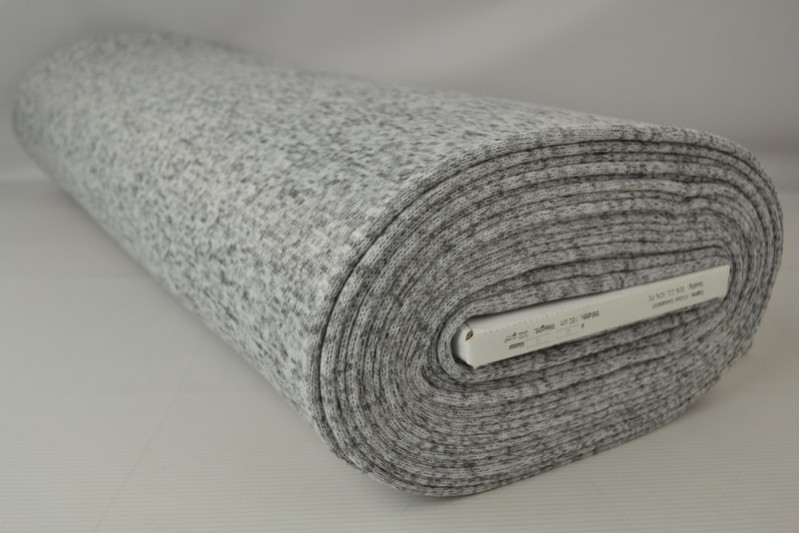 Sweaterstof gebreid grijs melange, rolweergave