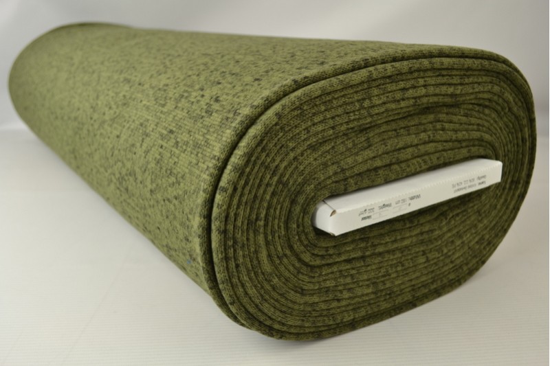 Sweaterstof gebreid groen melange, rol