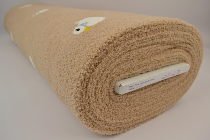 Teddy badstof geborduurd variant 05-39, rolweergave