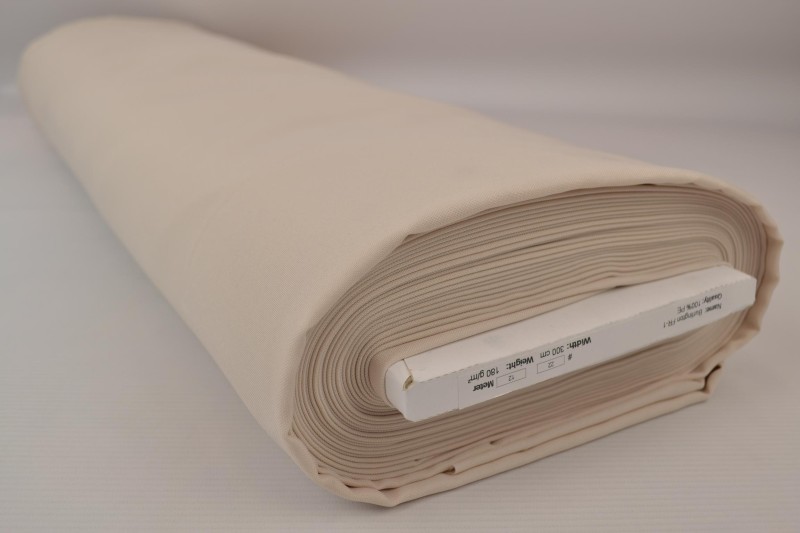 Brandvertragende terlenka 300 cm breed, champagne, rol