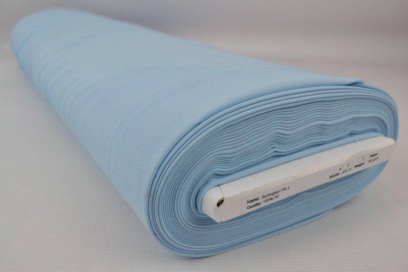 Brandvertragende terlenka 300 cm breed, lichtblauw, rol