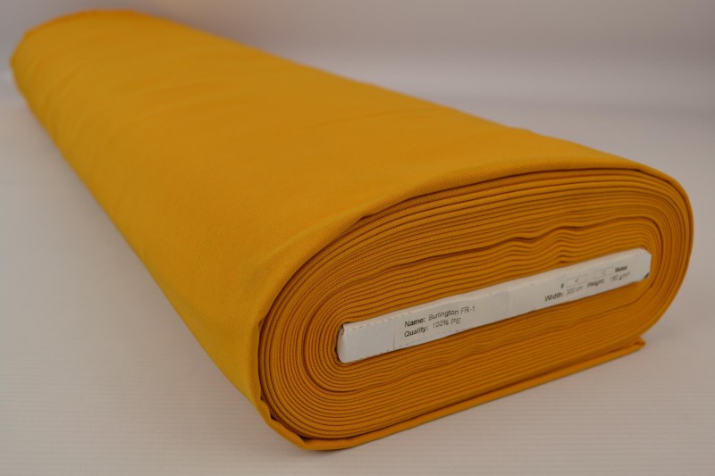 Brandvertragende terlenka 300 cm breed, okergeel, rol