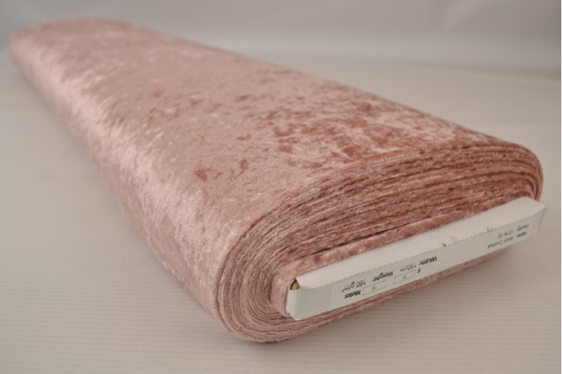 50 meter velours de panne donker oud roze