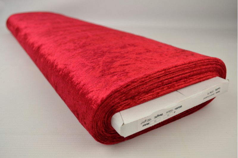 Velours de panne rood, rolweergave