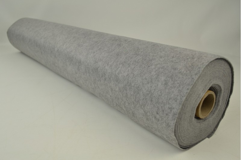 Vilt 1 mm grijs melange, rol
