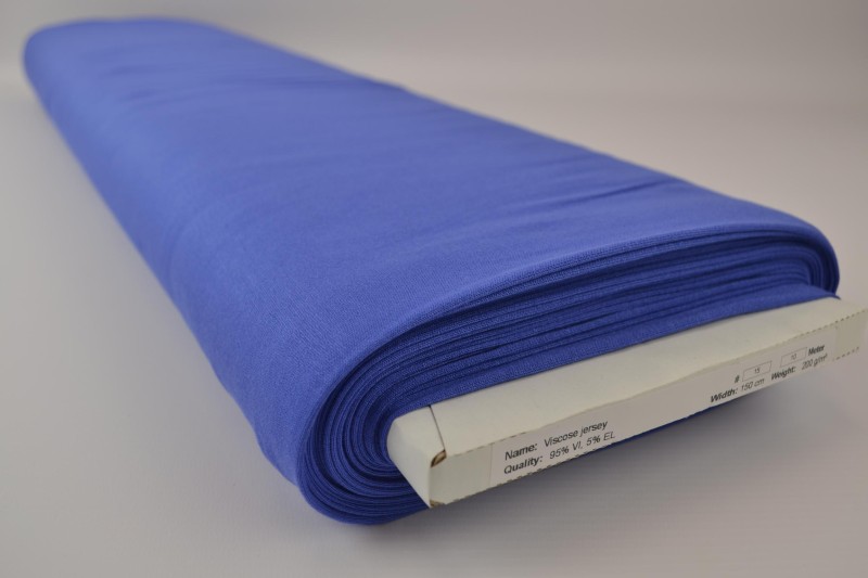 Viscose tricot blauw, rol