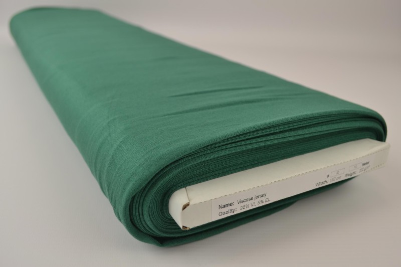 Viscose tricot donker groen, rol