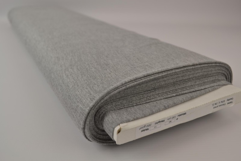 Viscose tricot grijs melange, rol
