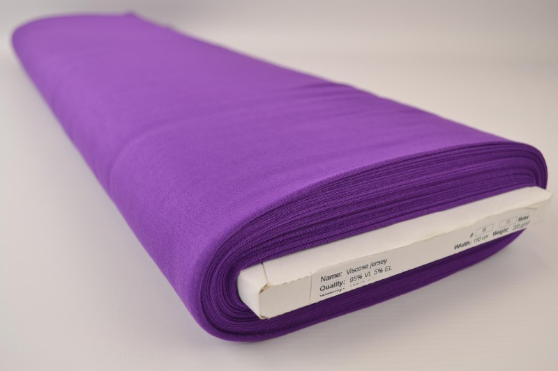 Viscose tricot paars, rol
