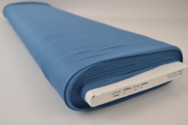 Viscose tricot staalblauw, rol
