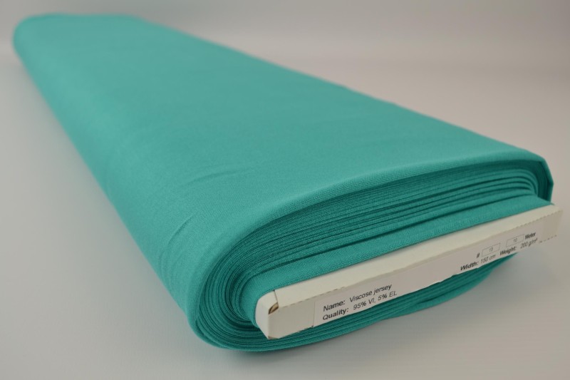 Viscose tricot turquoise, rol