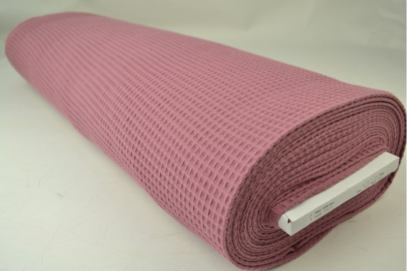 Wafelstof donker oud roze, rol