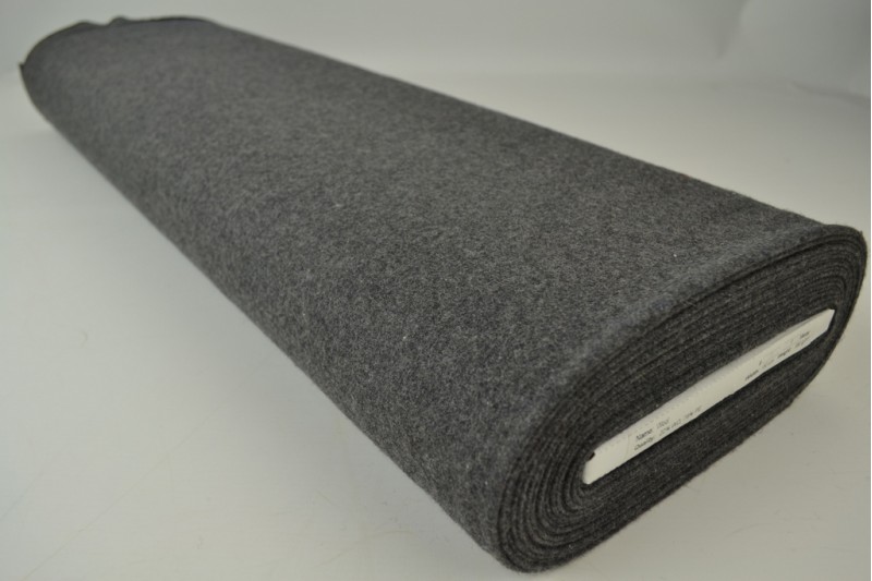 Wol 380 g/m² donkergrijs, rol